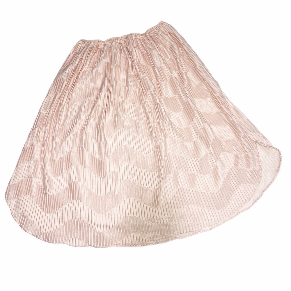 Vintage Half Slip Size M Made in USA Blush Peach Pink Crinkle Texture